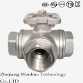 3 Way Casting Female Thread Ball Valve with Reduced Port